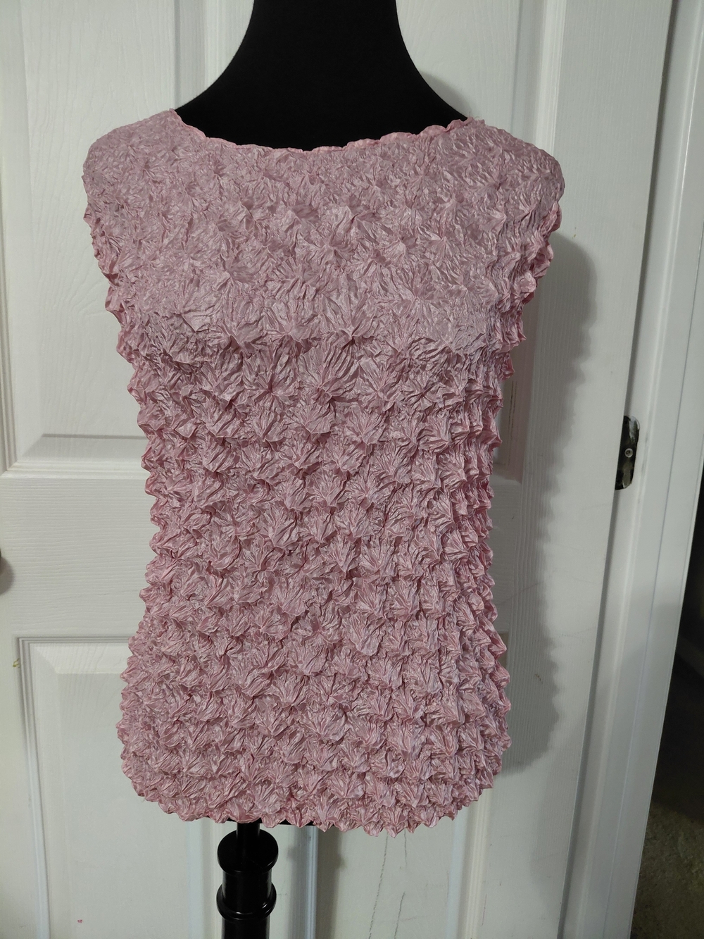 Vintage Women's Bubble/Popcorn Blouse Dusty Rose One Size Fits Most